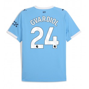 Lacne Muži Futbalové dres Manchester City Josko Gvardiol #24 2025-26 Krátky Rukáv - Domáci